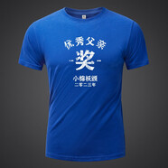 甲胄仕（JOZSI）國(guó)潮復(fù)古趣味文字優(yōu)秀父親獎(jiǎng)夏季新款t恤男純棉寬松大碼潮牌體恤 天空藍(lán) XL碼建議150-165斤