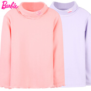 芭比女童打底衫兒童秋冬加絨加厚純棉保暖內衣寶寶長(cháng)袖高領(lǐng)秋衣  紫色