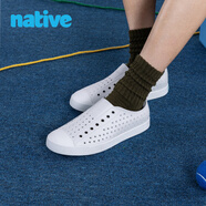 Native純色Jefferson洞洞鞋男女款童鞋親子鞋戶(hù)外休閑涼鞋EVA洞洞鞋 白色|白色 37 (235mm）