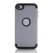 適合于蘋果iPodtouch7手機殼全防摔itouch5/6磨砂保護套硅膠硬殼 灰+黑色(itouch567)