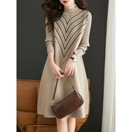 莉紗芙特2025年春秋冬季新款女士裝連衣裙小個(gè)子穿搭時(shí)尚氣質(zhì)中長(cháng)打底衣服 圖片色 均碼 （建議：85-150斤）