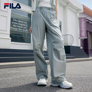FILA 斐樂官方楊冪同款梭織長褲時尚簡約寬松休閑褲子女 霧青-TQ 2XL （180/78A/XXL）
