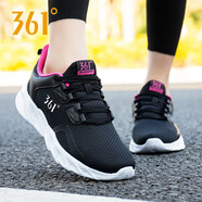 361°女鞋運(yùn)動鞋女春夏款361度女士網(wǎng)面透氣學(xué)生休閑百搭旅游跑步鞋子R 黑/粉2261 38