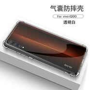 AOYAMIC 適用iQOO3手機殼保護套vivo iqoo pro/neo/855全包防摔超薄透明硅膠軟殼簡約男女款 vivo iQOO 透明白·配貼膜 簡約透明氣囊防摔殼
