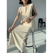 兮漁珥套裝女夏裝時(shí)尚 兩件套氣質(zhì)型WANGXO米色兩件夏季2024新款不規則 米色【兩件套】 S