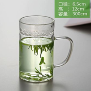 御壺堂 月牙杯綠濾茶杯耐熱玻璃杯男女創(chuàng)意辦公茶杯過濾茶杯透明泡茶用 300ml厚底杯