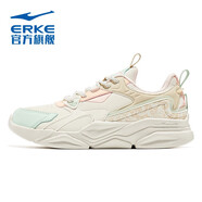 鴻星爾克（ERKE）漫心運(yùn)動(dòng)男鞋2025年秋冬季新款潮流皮面情侶老爹女鞋軟底運(yùn)動(dòng)休閑 未漂原色/淡涼綠 （女鞋） 41