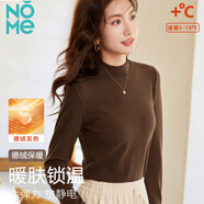 NOME半高領德絨打底衫女新款保暖內衣加絨發(fā)熱上衣秋冬季 咖啡色 L
