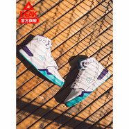 匹克（PEAK）態(tài)極910鴛鴦高幫板鞋男運動(dòng)休閑鞋潮流百搭經(jīng)典復古休閑旅游鞋 大白/湖人紫 43