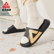 匹克（PEAK）態(tài)極拖鞋男鞋夏季外穿防滑沙灘鞋情侶籃球運動涼拖鞋子 E92037L 黑色/金色 35