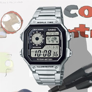 卡西歐（CASIO）手表男運(yùn)動防震休閑腕表防水橡膠表帶AE1000W-1A 2A 4A 4B電子表 AE-1200WHD-1A全球