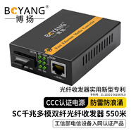 博揚（BOYANG）千兆雙纖多模光纖收發(fā)器 多模光電轉(zhuǎn)換器 光纖轉(zhuǎn)網(wǎng)線 防雷SC接口 550m外置電源 一臺BY-WG612D 