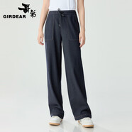 哥弟（GIRDEAR）女裝高腰明線設(shè)計(jì)彈性牛仔布休閑長褲女1100492 復(fù)古藍(lán) M (3碼)