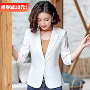 DGPZ小西裝女商務(wù)休閑小DGPZ西服OL通勤短外套英倫風小西裝YZH9506 白色8506中 XL