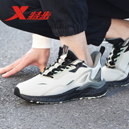特步（XTEP）動力巢跑鞋 | 男鞋夏季新款跑步鞋舒適休閑鞋子男款減震運動鞋 灰米黑-軟彈動力巢 40