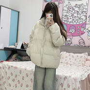鏡莎新款羽棉襖絨服女秋冬季保暖百搭寬松休閑情侶面包棉服棉衣外套女 圖片色 均碼【可備注碼數(shù)】