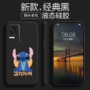 品陌 紅米k40s手機殼保護套 紅米k40/pro液態(tài)硅膠軟殼男女潮殼 紅米k40s 經(jīng)典黑-豎耳史迪仔