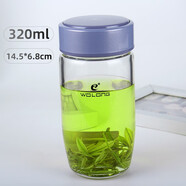 WoLong臥龍水杯子矮胖單層玻璃杯男女士加厚透明泡茶杯簡(jiǎn)約鵝蛋杯高端 鉆石紫藍(lán) 320ml 單層無(wú)茶隔 臥龍鵝蛋杯