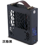 凌馳M1鋁合金mini迷你電腦機箱臺式機小主電源套裝diy辦公外殼itx 沉穩黑 標準版【內置300W電源】