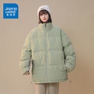 真維斯（JEANSWEST）羽絨棉服女冬季2024年新款加厚棉襖寬松小個(gè)子短款面包服棉衣外套 豆綠 純色 L