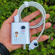 華為Mate70Pro + P70pro Pura70ultra充電器保護(hù)套100w數(shù)據(jù)線纏繞 新款100W【 C+C口】_【透明】宇航員A+全包