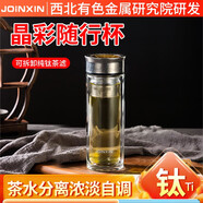 JOINXIN 晶彩杯純鈦茶倉(cāng)泡茶杯雙層高硼硅玻璃杯子泡茶過濾辦公杯 晶彩隨行杯（320ml）