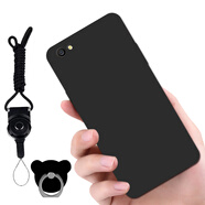 億博睿 oppoa83手機殼A1保護殼opa83t創(chuàng  )意opopA1卡通小熊poopa1油畫(huà)a83t女 黑色【關(guān)注店鋪配 指環(huán)+掛繩】 A83/A1-3G版