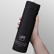 年會(huì )禮品 商務(wù)直杯身不銹鋼保溫杯禮品定制logo大容量雙層真空便攜創(chuàng  )意水杯 商務(wù)直杯-黑色 500ml