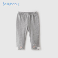 JELLYBABY【萌趣打底褲】女童春裝寶寶打底褲女孩褲子春秋 花灰 100 cm