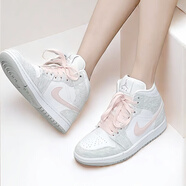 耐克（NIKE）女鞋Air Jordan aj1新款休閑板鞋運動(dòng)輕便耐磨透氣籃球鞋【尖貨】 DN4045-001白灰粉 35.5