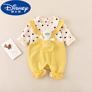 迪士尼（Disney）嬰兒連體衣春裝純棉套裝新生兒滿(mǎn)月衣服超萌女寶寶公主哈衣爬爬服 黃色公主風(fēng) (公仔) 80碼建議8-12個(gè)月 身高70-75厘米