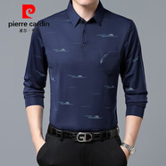 皮爾卡丹（pierre cardin）真口袋長袖t恤男春秋季新款男士中老年冰絲寬松polo 衫男爸爸裝 興30+8805上青色真口袋 2XL 180建議152-162斤