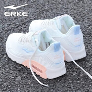 鴻星爾克（ERKE）休閑鞋女鞋2025春夏季新款透氣網(wǎng)面跑鞋百搭簡約運動鞋百搭運動鞋 橡芽白/空間裸色(0504) 38