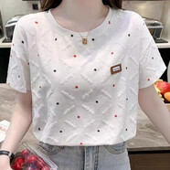 珞達(dá)達(dá)t恤女短袖2025春夏季韓版寬松體恤半袖女百搭休閑女裝上衣打底衫 L341彩色小星星 2XL 建議130-150斤