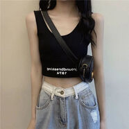 吟嚀夕爵士舞服裝女露腰街舞辣妹上衣ins風(fēng)練舞衣服舞蹈jazz跳舞hiphop 黑背心【單件】 M 86-105斤