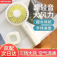 維肯 手持小風(fēng)扇迷你usb戶外手拿隨身便攜式可充電大風(fēng)力電池辦公室學(xué)生桌面宿舍臺(tái)式小電扇吹飯電風(fēng)扇 簡(jiǎn)約白【2024升級(jí)大風(fēng)力-更安靜】帶桌面底座
