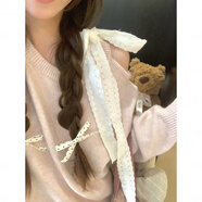 DXOT韓系百搭少女感粉色露肩針織衫上衣女早秋新款設計感系帶小個(gè)子款 粉色 M 【建議95-110斤】