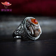 維漾藏式水貂頭骨手工鑲嵌小眾文玩小惡魔戒子女男士指環(huán)個(gè)性飾品 戒指