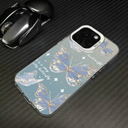 妙之選水晶蝴蝶手機(jī)殼適用蘋(píng)果15春天iphone13p小米14華為mate60pro/nova12pro/p50榮耀opporeno11紅米vi HZ106199彩銀殼-透銀 一加 Ace 3