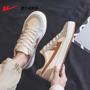 回力帆布鞋男鞋女鞋春秋經(jīng)典鞋子男士舒適休閑板鞋透氣百搭情侶運動(dòng)鞋 米灰棕 44