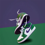 耐克（NIKE）男女鞋JORDAN 1 AJ1 喬1中幫訓(xùn)練耐磨休閑鞋籃球鞋554724-300 554724-554725-300 綠巨人 44