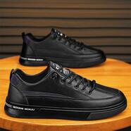 突擊者（TUJIZHE）【官方好物丨嚴選好貨】 新款潮流百搭網(wǎng)紅潮鞋 男士休閑防滑板鞋 黑色 40