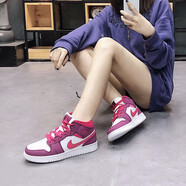 耐克（NIKE）【極速發(fā)貨】 Air Jordan 1  High AJ1 GS女款復(fù)古籃球鞋 555112-661白紫40（破盒） 40