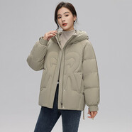 雪中飛女士羽絨服短款立領(lǐng)純色溫柔氣質(zhì)休閑外套秋冬新款小個(gè)子輕薄保暖 卡其色 M 165/88A