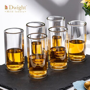 德韋特（DWIGHT）高檔耐熱水晶玻璃杯套裝家用雙層隔熱龍井泡綠茶杯加厚直身筒杯子 300ml加厚雙層杯*6