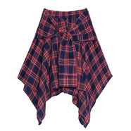 80-120斤 格子半身裙女2018夏韓版學(xué)生裙高臀裙不規則短裙SN8069 紅條格子