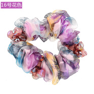 張太太頭花發(fā)飾丸子頭盤(pán)發(fā)器韓國發(fā)圈發(fā)繩扎頭發(fā)橡皮筋皮套頭繩頭飾品 16號花色