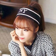 艾梵妮（Eyefanniy） 韓版潮男士運動(dòng)發(fā)帶束頭帶發(fā)箍頭飾寬邊發(fā)飾寶寶頭套飾品兒童頭 15#NY黑色