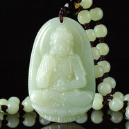 玉石本命佛吊墜生肖玉墜男女守護神項鏈 狗豬阿彌陀佛小號N8