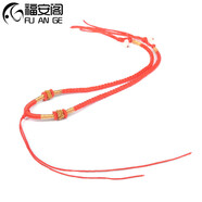 福安閣 咖色紅色粗細多色項鏈繩吊墜掛繩精編珠鏈紅繩手工編織繩/根 白色尾珠可調節-紅色粗繩